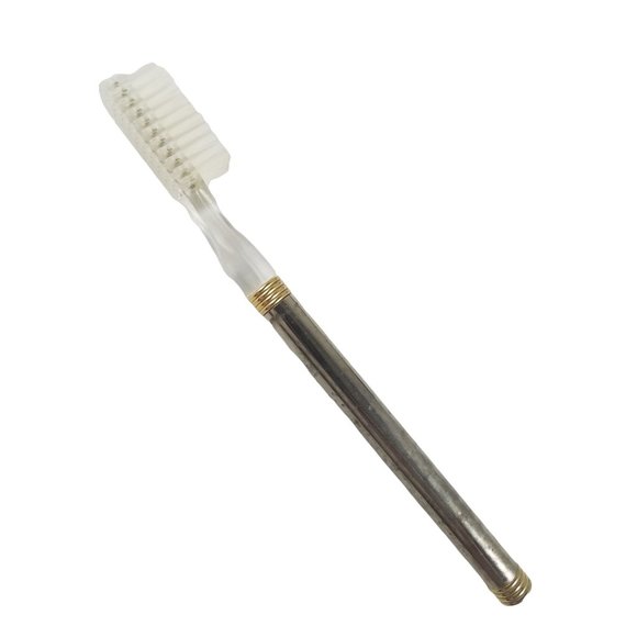 Rare Vintage Trazor Travel Razor 3 Pc Set Shaver Toothbrush Screw On Handle 50s - Picture 8 of 10